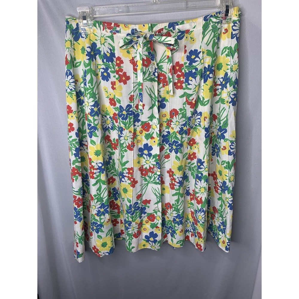 Vintage 70s A Line Floral Flare Beltedโ Skirt Boho Cottagecore Medium 8/10 Rare